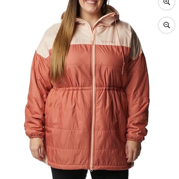 Columbia Women's Flash Challenger Sherpa Lined Long Jacket size XXL IN PEACH - Picture 2 of 14